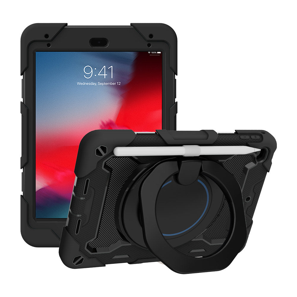 ARMOR-X Apple iPad mini 5 / mini 4 shockproof case, impact protection cover. Rugged case with kick stand. Hand free typing, drawing, video watching.