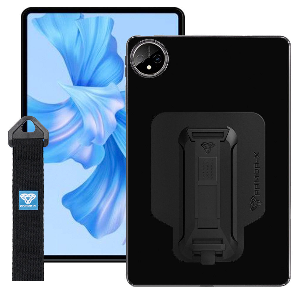 ARMOR-X Huawei MatePad Pro 11 (2022) shockproof case, impact protection cover with hand strap and kick stand. One-handed design for your workplace.