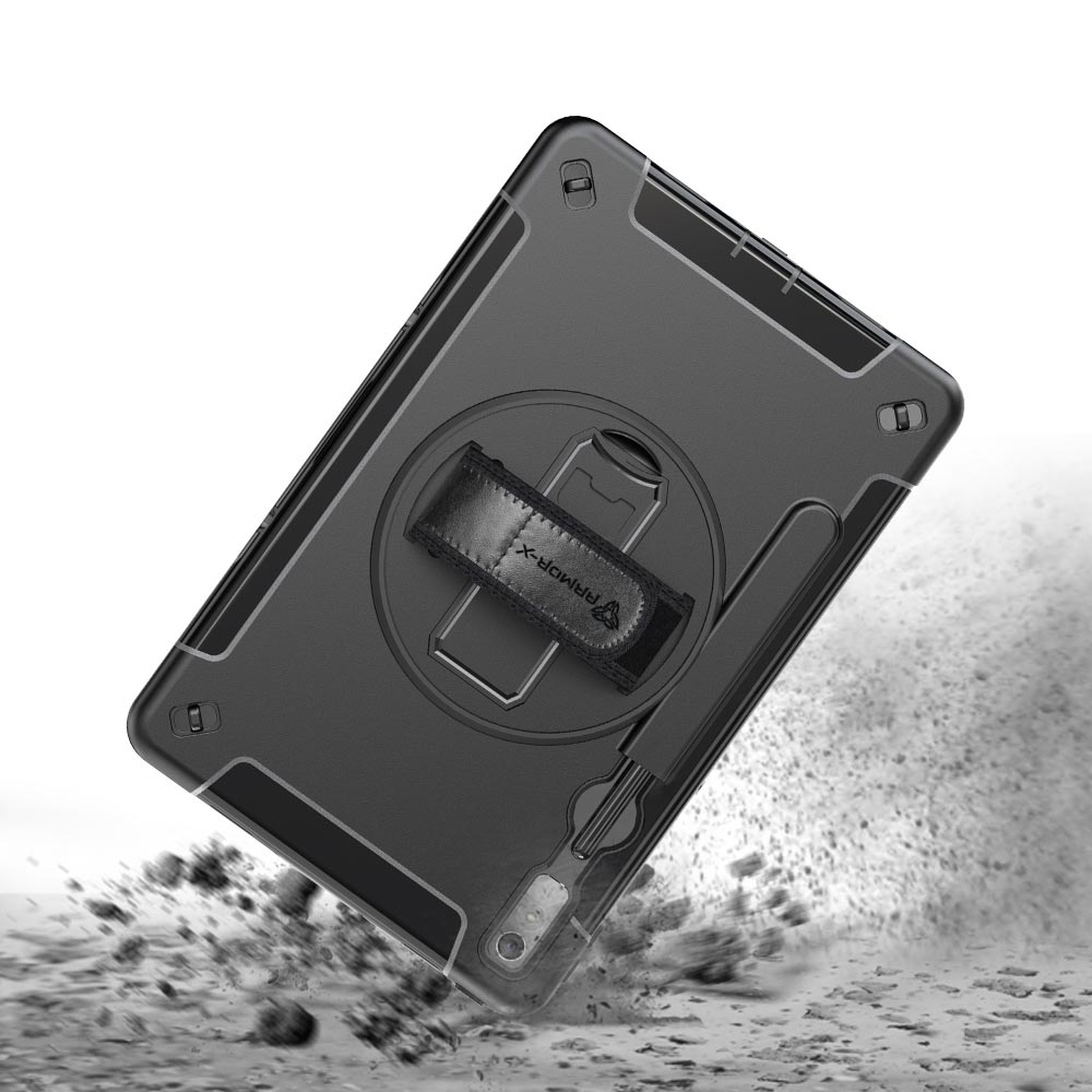 ARMOR-X Lenovo Tab P11 Pro Gen 2 TB132FU shockproof case, impact protection cover with hand strap and kick stand. Rugged protective case with the best dropproof protection.