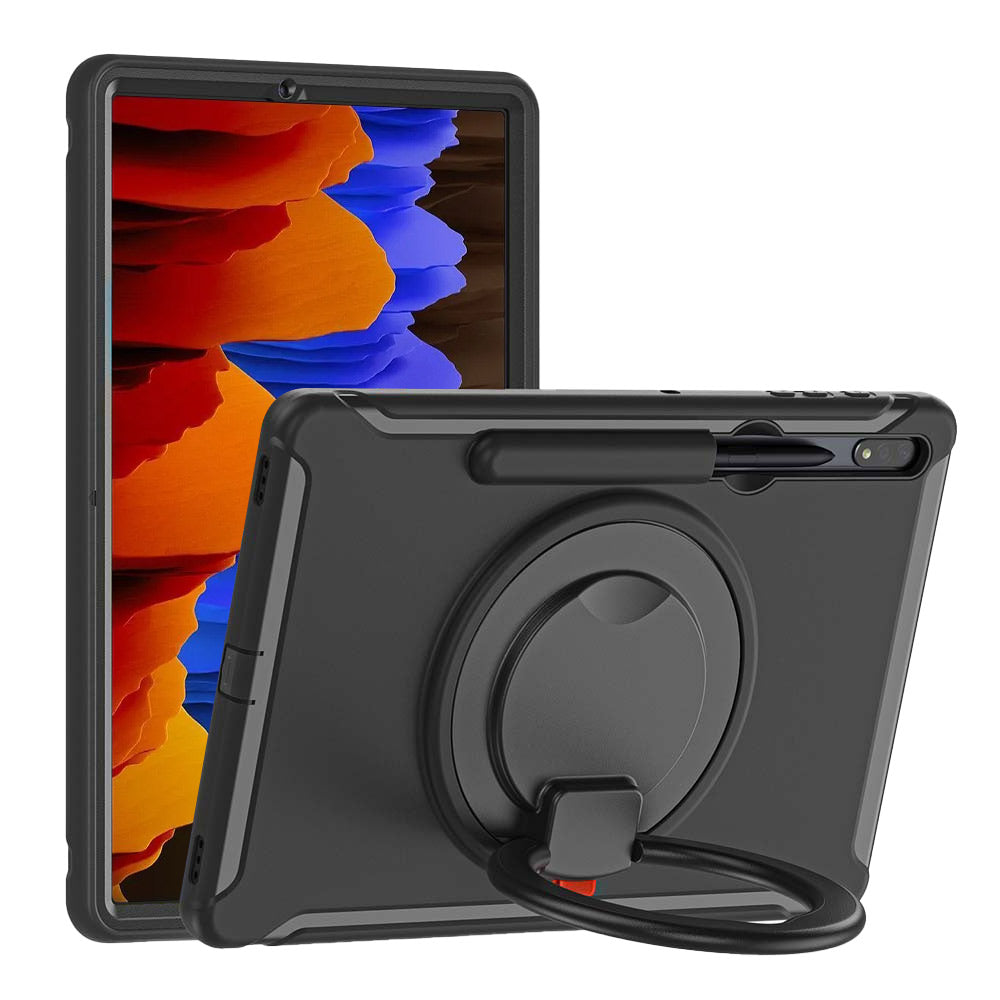 RON-SS-S7P | Samsung Galaxy Tab S7 Plus S7+ SM-T970 / T975 / T976B | Rugged kids case with kick-stand & pencil Holder & folding grip