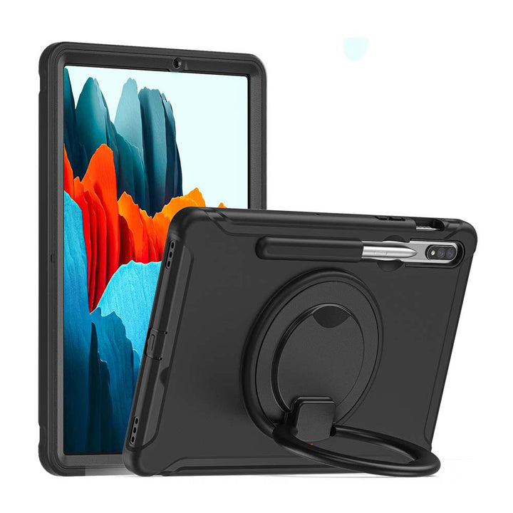 RON-SS-S7 | Samsung Galaxy Tab S7 SM-T870 / SM-T875 / SM-T876B | Rugged kids case with kick-stand & pencil Holder & folding grip