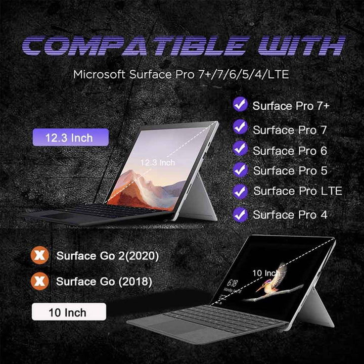 ARMOR-X Microsoft Surface Pro 7 / 7 Plus / 6 / 5 / 4 Shockproof Case With Kickstand.