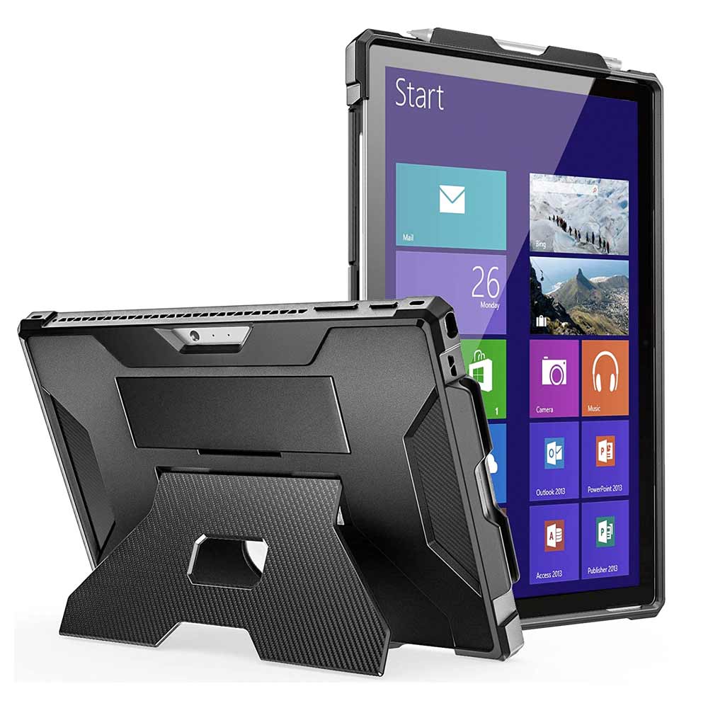 Housse Microsoft Surface Pro 7 - Étui Armor pour dragonne - Zwart