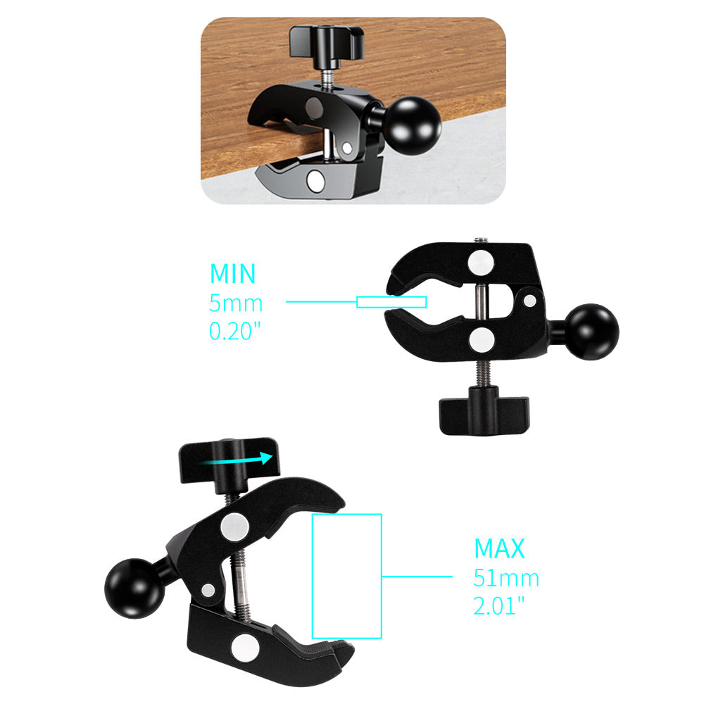 ARMOR-X Quick Release Handle Bar Mount Universal Mount, quickly clamp to desks or tables.