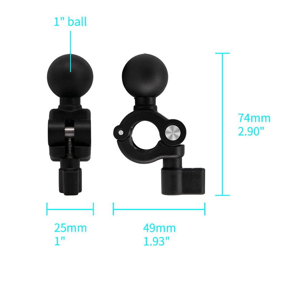 ARMOR-X Motorcycle Mirror Tube Universal Mount for tablet.