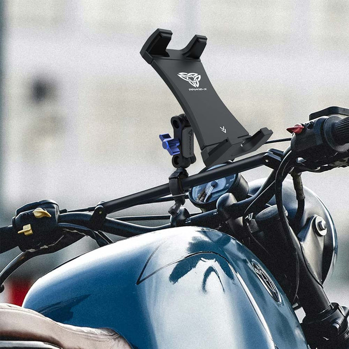 ARMOR-X Motorcycle Mirror Tube Universal Mount for tablet. Mounting to handlebar of bicycle, motorcycle, ATV, car seat with a diameter ranging from 0.31" to 1.38".