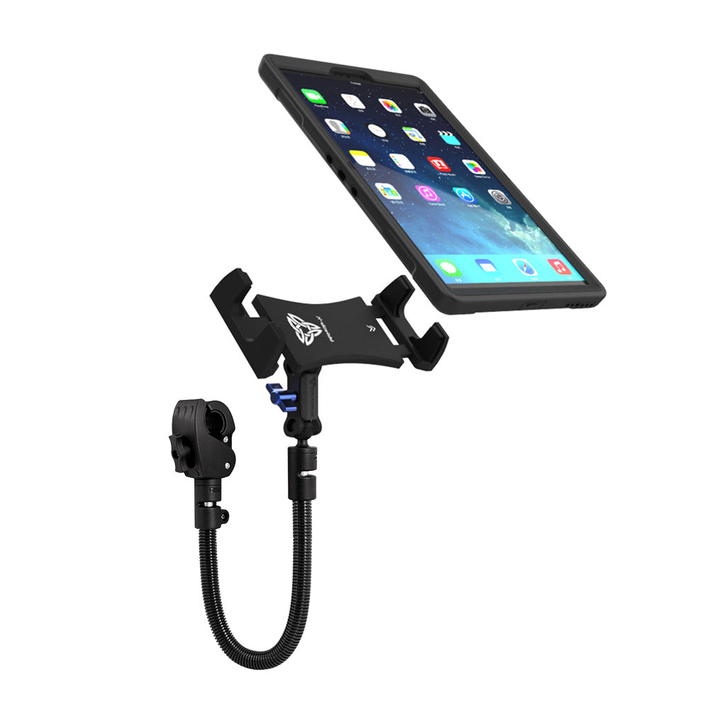 ARMOR-X Adjustable Gooseneck Tough Clamp Universal Mount for tablet, free to rotate your device with full 360 degrees to get the best view.