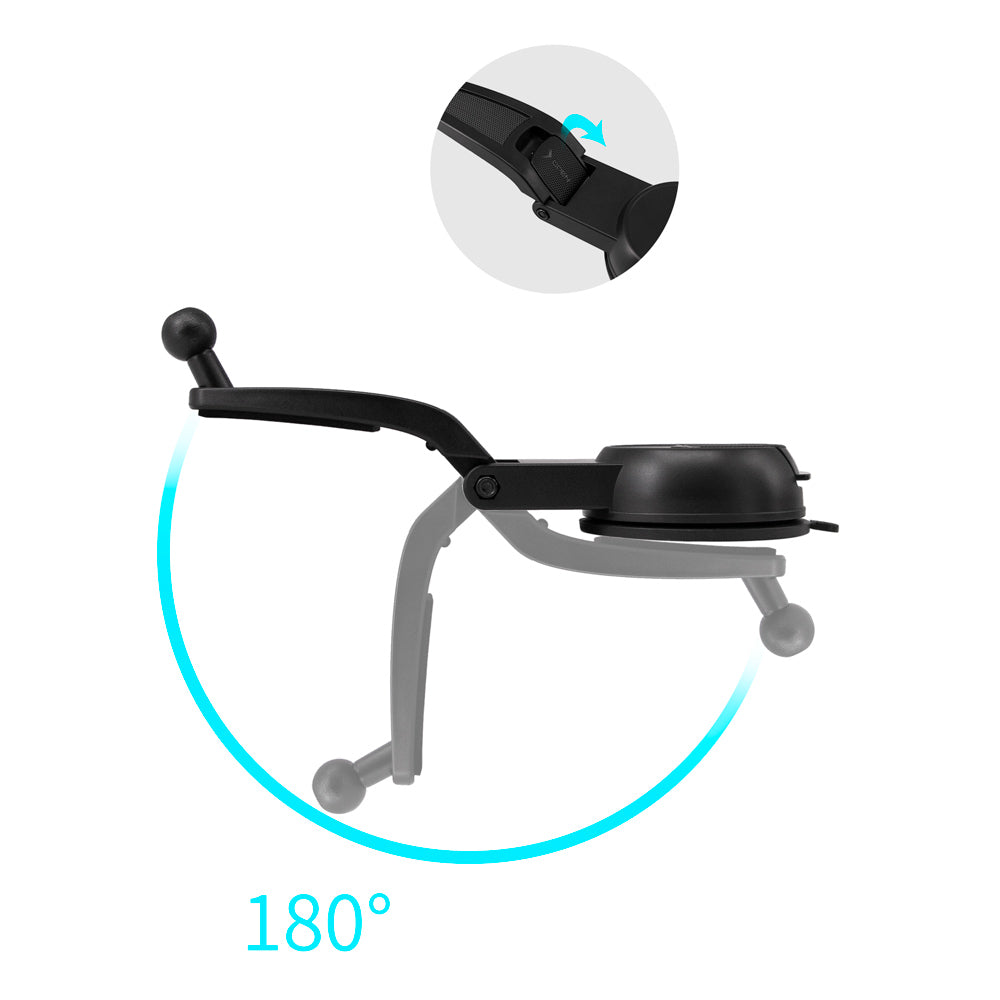 ARMOR-X Folding Car Dashboard Suction Cup Mount Universal Mount for tablet, full 360 degree rotation with an adjustable clamp head, you can adjust your device for good viewing.