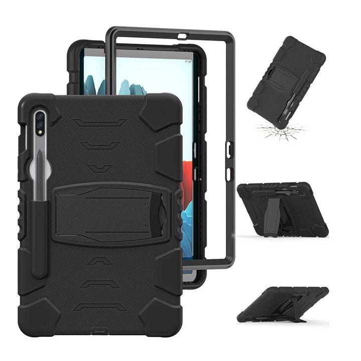 VRN-SS-S7 | Samsung Galaxy Tab S7 SM-T870 / SM-T875 / SM-T876B | 3 layers Protective Rugged Case with kick-stand