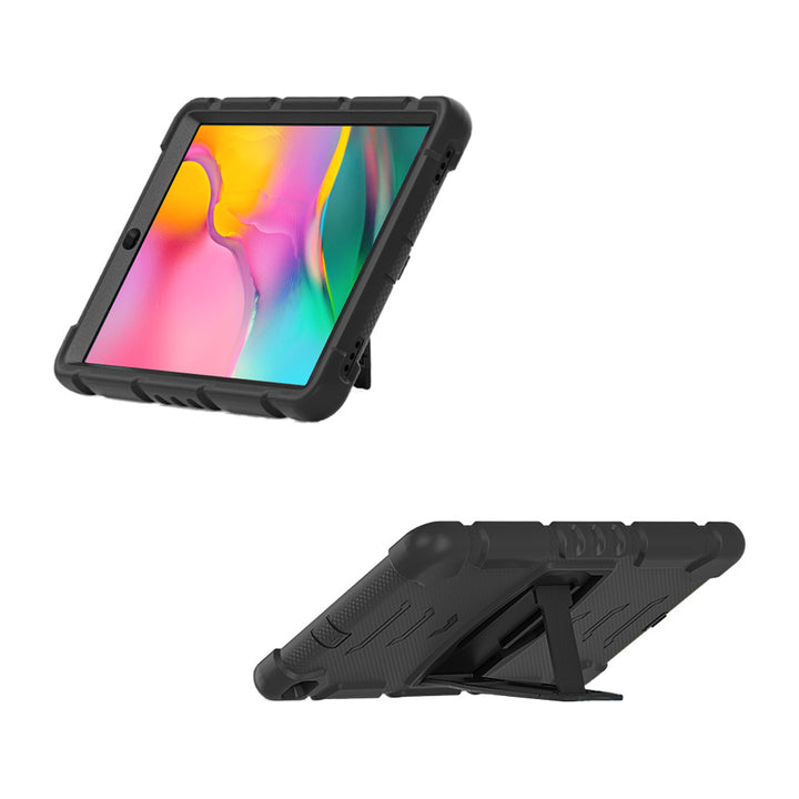 ARMOR-X Samsung Galaxy Tab A 10.1 (2019) T510 T515 shockproof case, impact protection cover with kick stand. Rugged case with kick stand. Hand free typing, drawing, video watching.