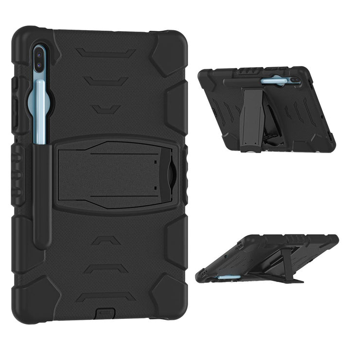 ARMOR-X Samsung Galaxy Tab S6 T860 T865 shockproof case, impact protection cover with kick stand. Rugged case with kick stand. Hand free typing, drawing, video watching.