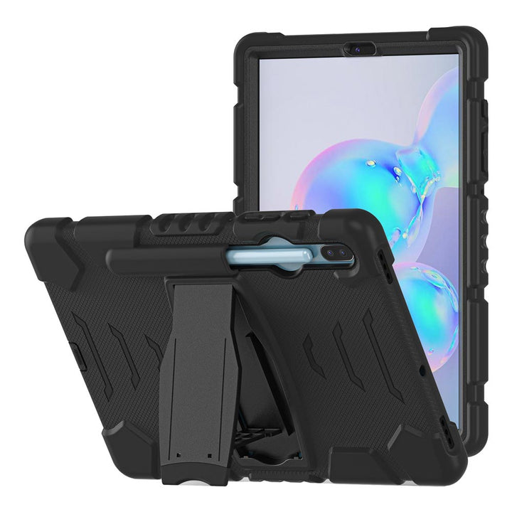 ARMOR-X Samsung Galaxy Tab S6 T860 T865 shockproof case, impact protection cover. Rugged case with kick stand. Hand free typing, drawing, video watching.