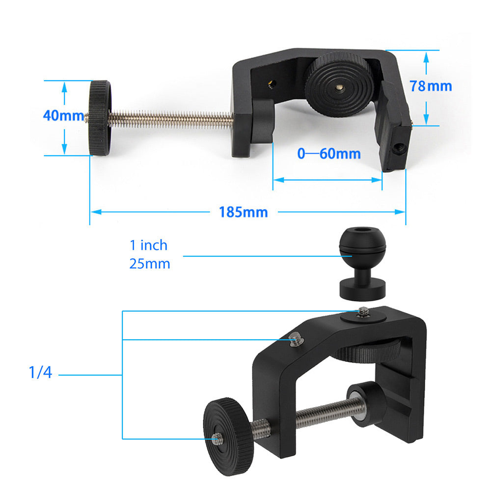X-P18T | Heavy-Duty C-Clamp Bar Mount*LARGE | ONE-LOCK for Tablet
