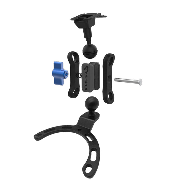 X-P31T | Heavy-Duty Motorcycle Fuel / Oil Tank Mount * SMALL | ONE-LOCK for Tablet