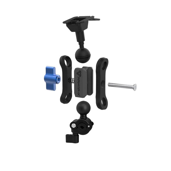 ARMOR-X Motorcycle Mirror Tube Mount for tablet.
