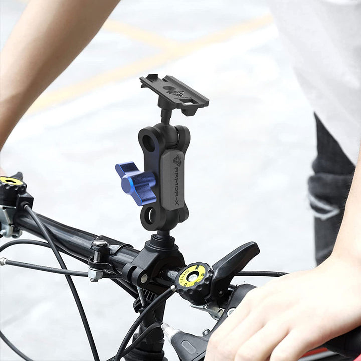 ARMOR-X Bicycle Handlebar Mount for phone. Mounting to handlebar of bicycle, motorcycle, ATV, car seat with a diameter ranging from 0.31" to 1.38".