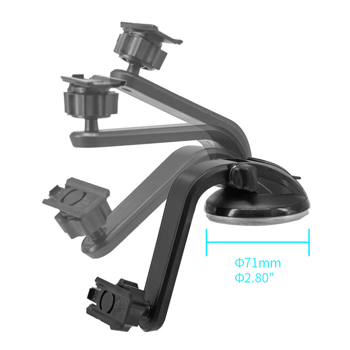 ARMOR-X Car Dashboard Suction Mount. Highly flexible 360° rotation with a adjustable clamp head and 140° up and down adjustment.