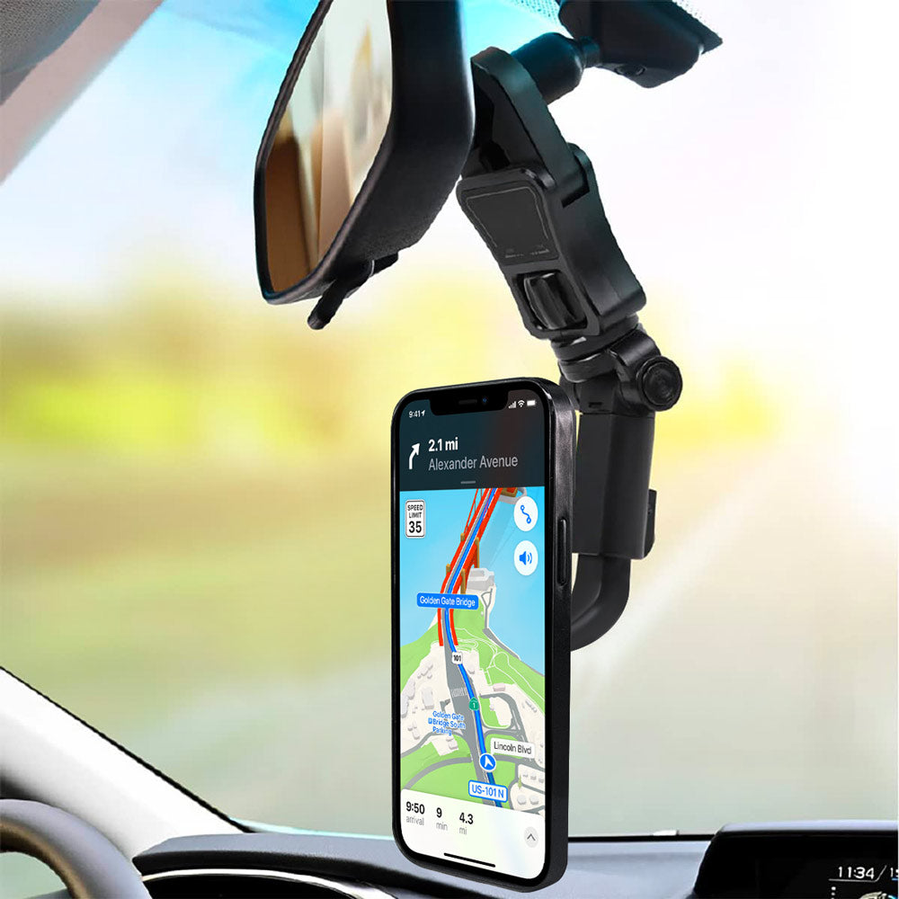 ARMOR-X Car Rearview Mirror Mount. It provides you with a good view while driving.