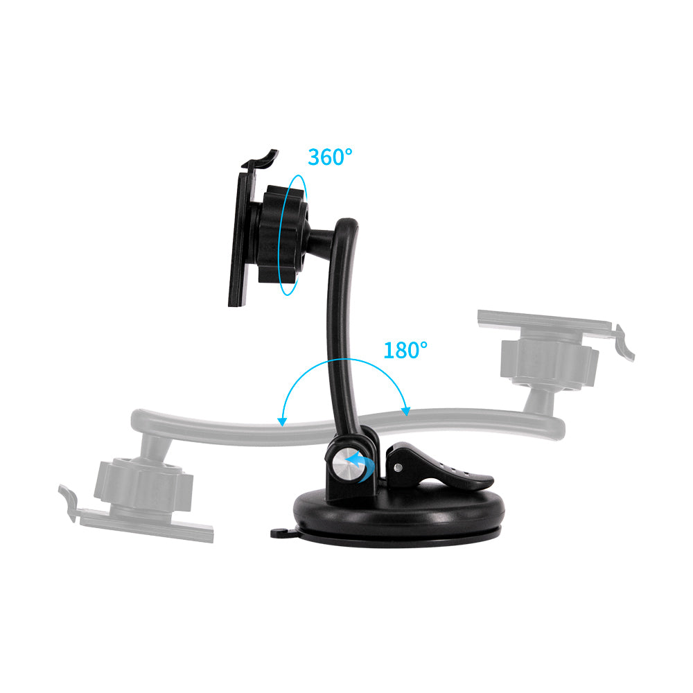 ARMOR-X Suction Cup Mount for phone, full 360 degree rotation with a adjustable clamp head, you can adjust your device for good viewing.