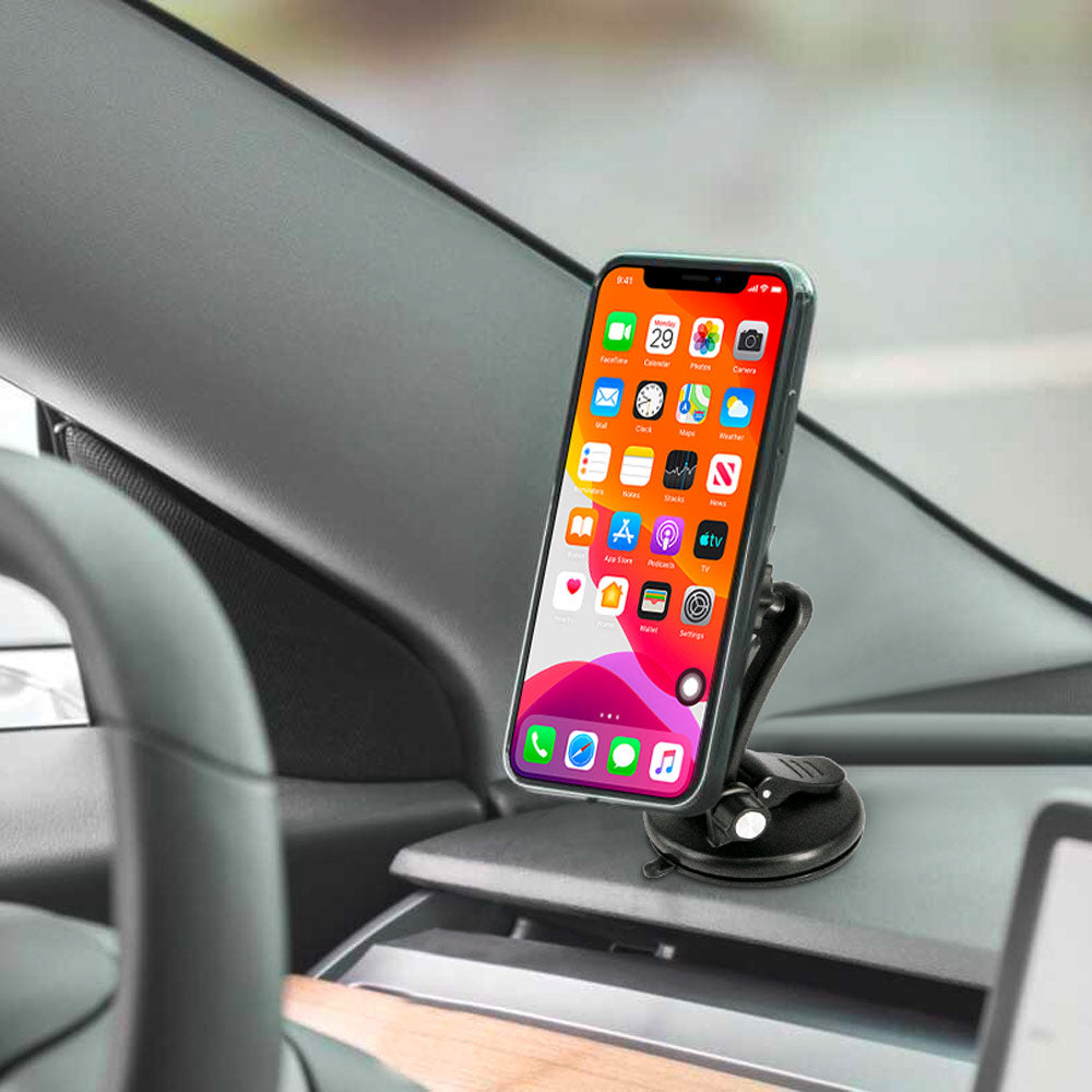 ARMOR-X Suction Cup Mount for phone, sticks firmly to the dashboard.