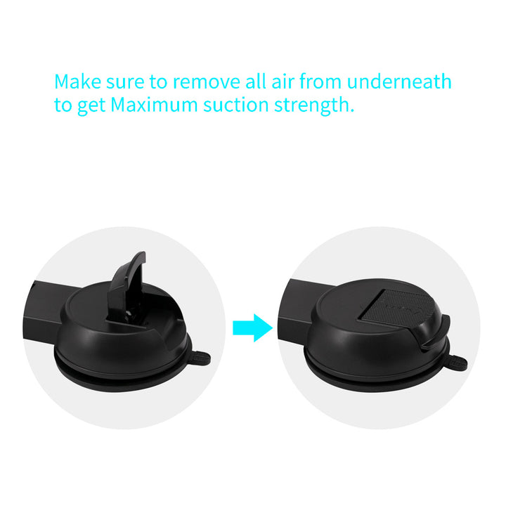 ARMOR-X Folding Car Dashboard Suction Cup Mount for tablet, with the pressure switch.