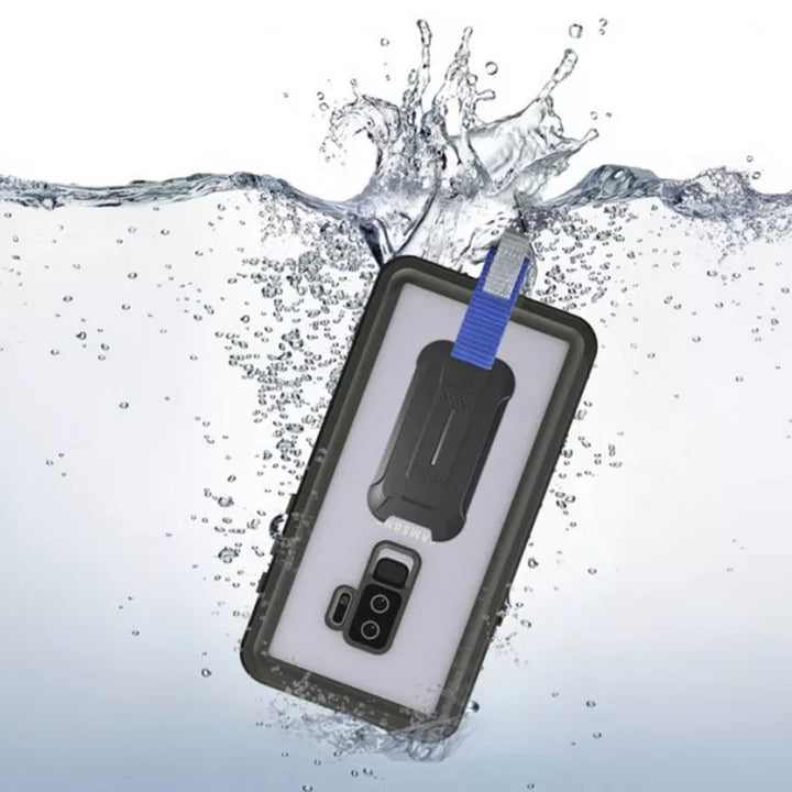MX-S9-BK | Samsung Galaxy S9 Waterproof Case | IP68 shock & water proof Cover w/ X-Mount & Carabiner