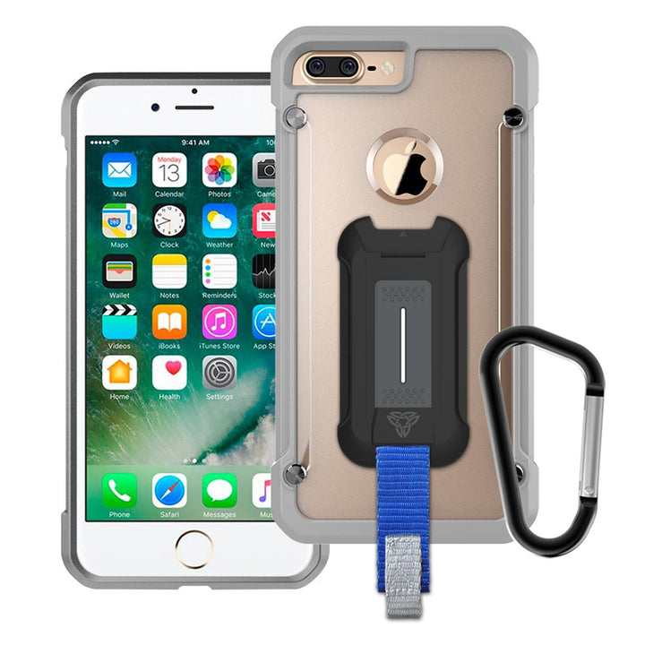 BT-i7P-GY | iPhone 7 Plus Case | Shockproof Rugged case w/ KEY Mount & Carabiner -Gray