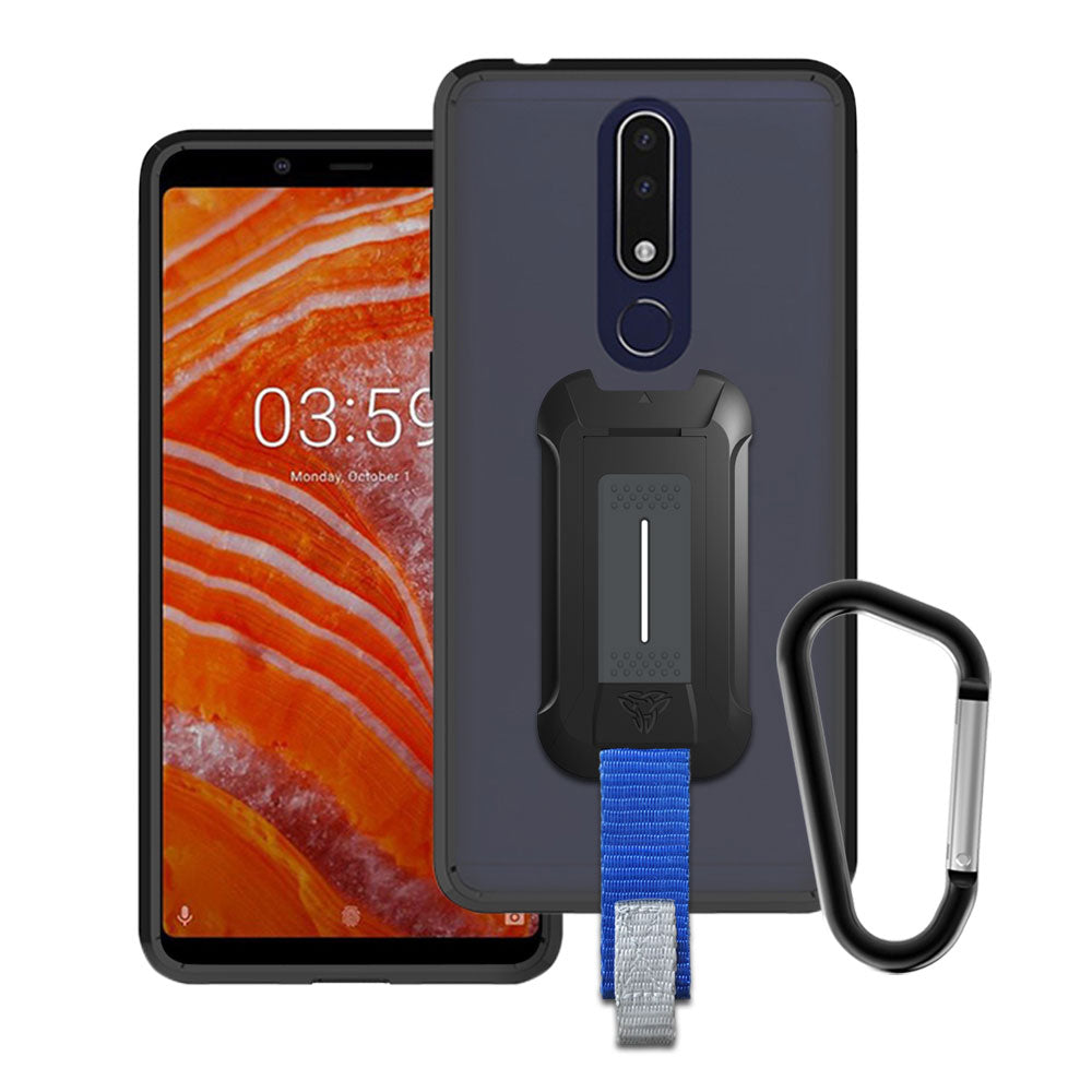 BX3-NK18-X3 | Nokia 3.1 Plus (Nokia X3) EU Ver | Mountable Shockproof Rugged Case for Outdoors w/ Carabiner