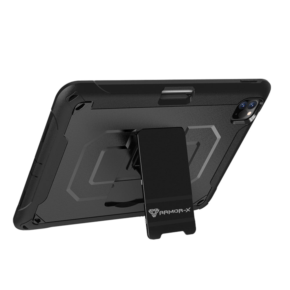 CLN-iPad-PR64 | iPad Pro 11 ( 1st / 2nd / 3rd Gen. ) 2018/2020/2021 | Dual layers shockproof rugged case with kick-stand & Wireless Charging Pen Holder