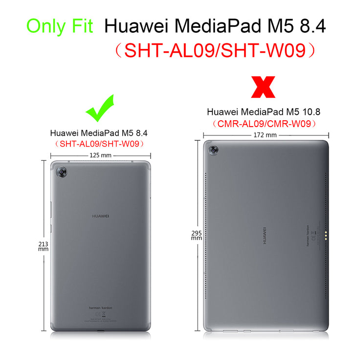 CVR-HW-M5*8.4 | Huawei MediaPad M5 8.4 | Smart Tri-Fold Stand Magnetic PU Cover