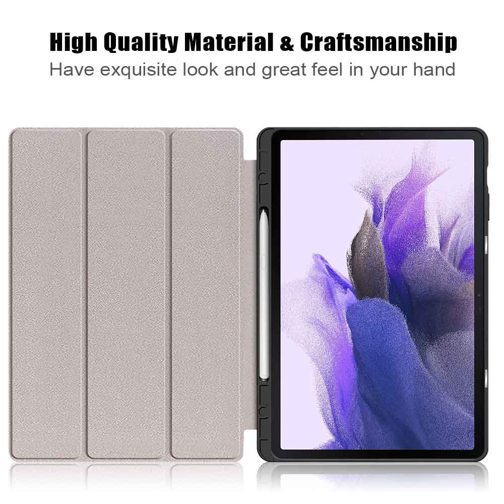 CVR-SS-S7FE | Samsung Galaxy Tab S7 FE SM-T730 / T736B / T375NZ | Smart Tri-Fold Stand Magnetic PU Cover