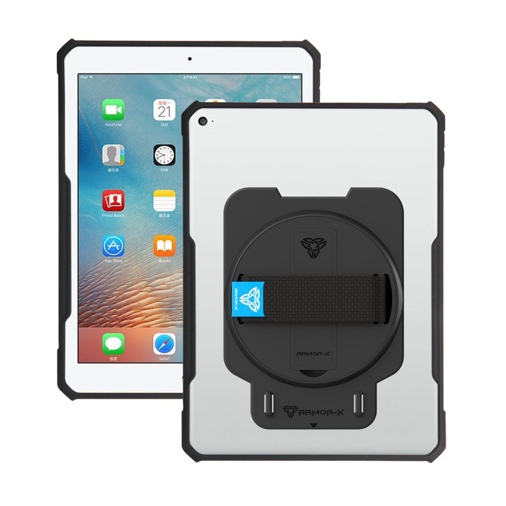DUN-iPad-PR1 | iPad Pro 9.7 | Ultra Slim 4 Corner Shockproof Case With Hand Strap & Kick-stand