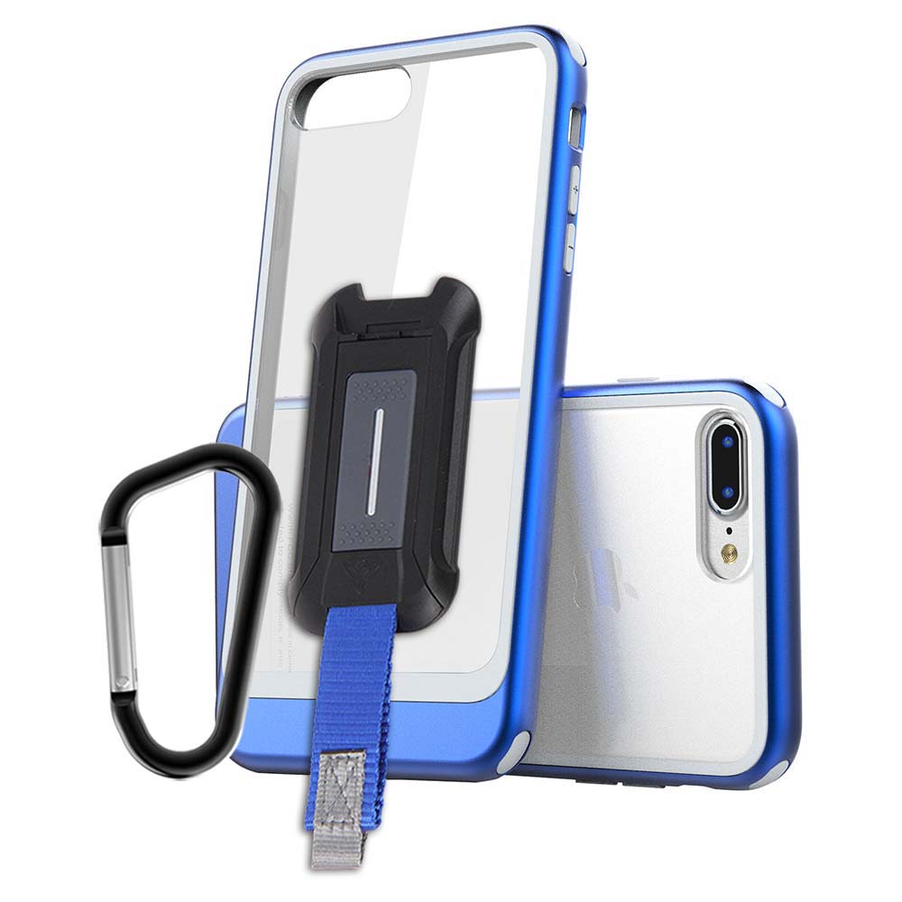 DX-i8P-BL | iPhone 8 Plus iPhone 7 Plus Case | Shockproof Drop Proof Rugged Cover w/ X-Mount & Carabiner - BLUE