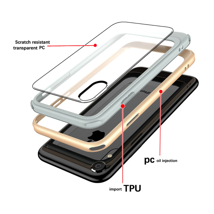 DX-IPHXR-GD | iPhone XR Case | 2-Layer Shock-Absorption Drop Protection Case w/ KEY Mount & Carabiner -Gold