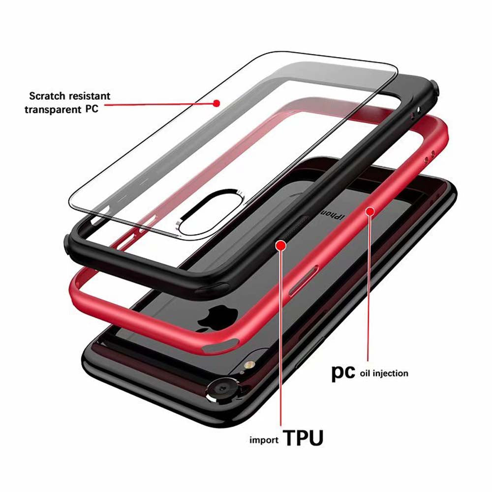 DX-IPHXR-RD | iPhone XR Case | 2-Layer Shock-Absorption Drop Protection Case w/ KEY Mount & Carabiner -Red