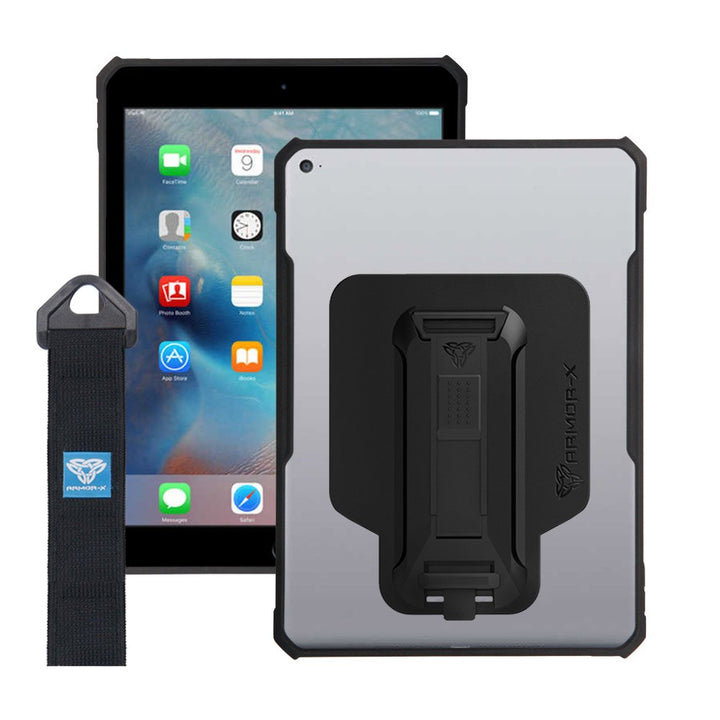 DXS-iPad-PR1 | iPad air 2 | Ultra slim 4 corner Anti-impact tablet case with hand strap kick-stand & X-Mount