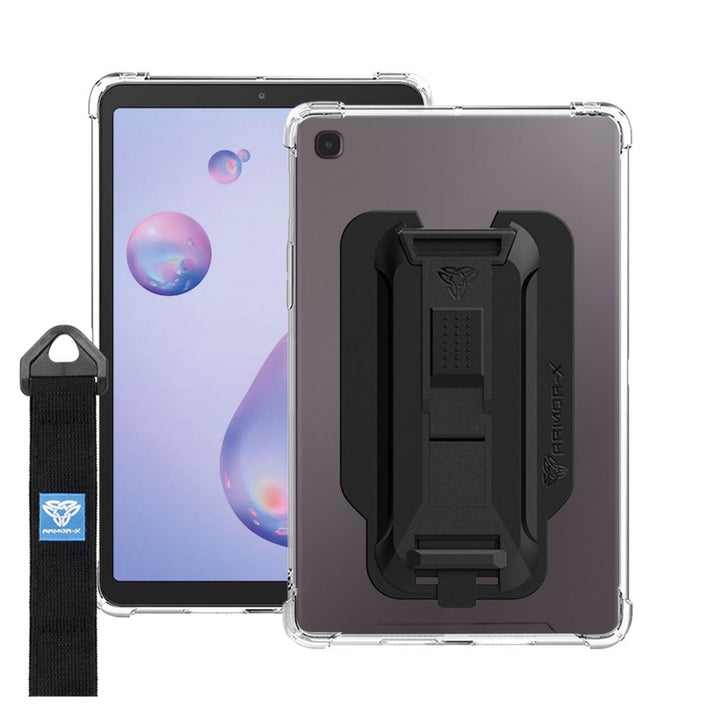 DXS-SS-T307 | Samsung Galaxy Tab A 8.4 (2020) SM-T307  | Ultra slim 4 corner Anti-impact tablet case with hand strap kick-stand & X-Mount