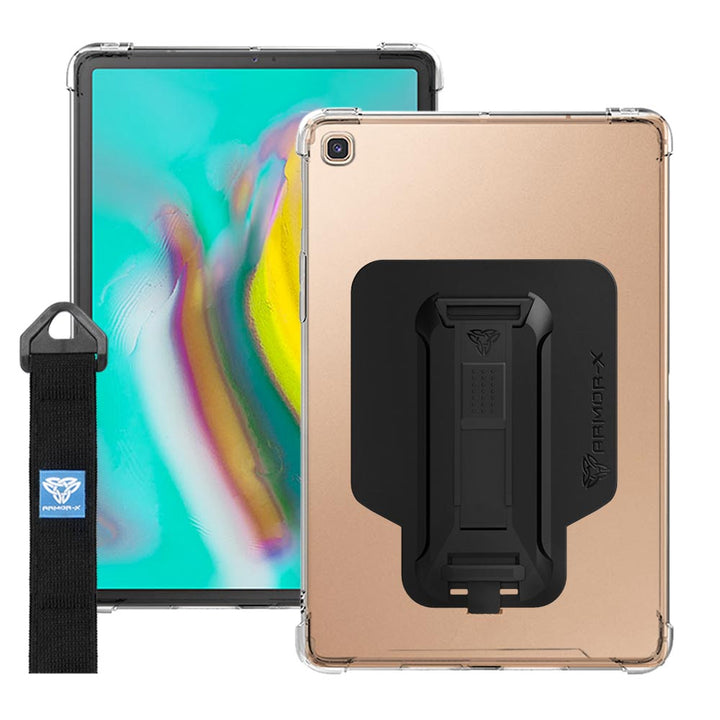 DXS-SS-T720 | Samsung Galaxy Tab S5e T720 T725  | Ultra slim 4 corner Anti-impact tablet case with hand strap kick-stand & X-Mount