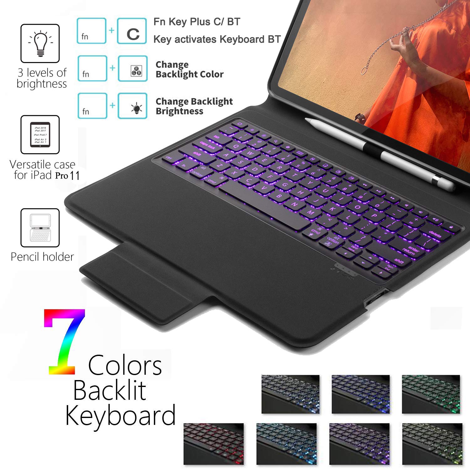 KBA-01 | iPad Pro 11 Wireless Keyboard Case with Pencil