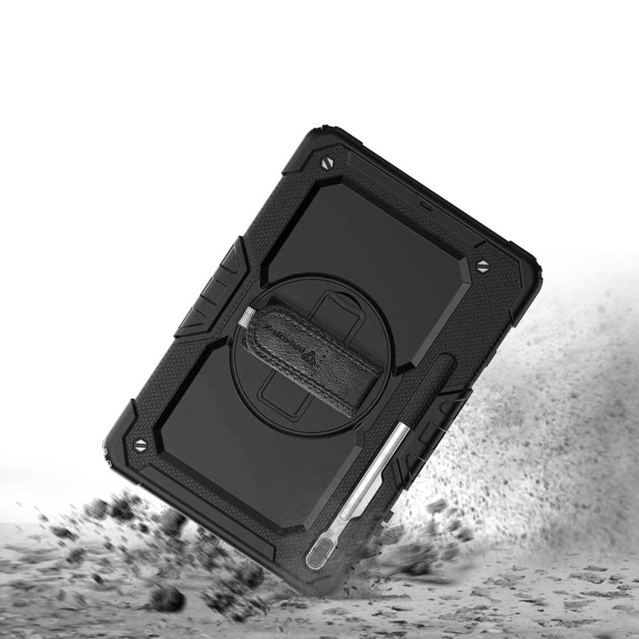 GEN-SS-S7FE_S7P | Samsung Galaxy Tab S7 Plus S7+ SM-T970 / T975 / T976B | Rainproof military grade rugged case with hand strap and kick-stand