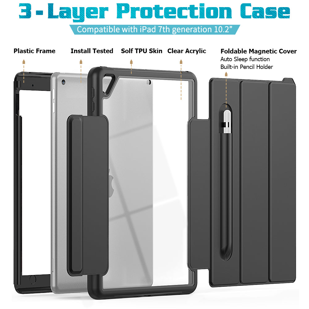 HCV-iPad-N3 | IPAD 10.2 (7TH & 8TH GEN.) 2019 / 2020 | Shockproof Full Protection Magnetic Smart Cover