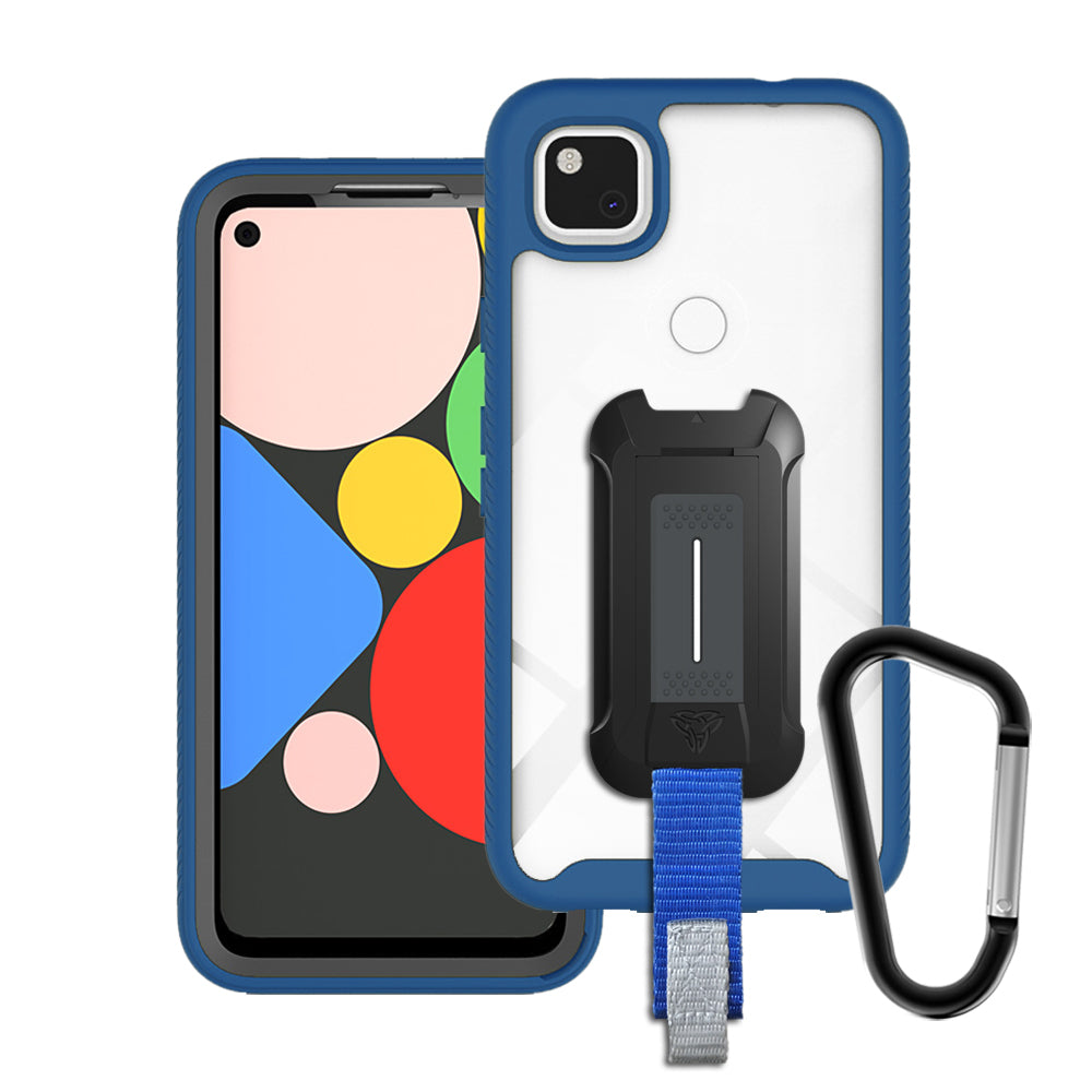 HX-GG20-PXL4A-NY | Google Pixel 4a Case | Protection Military Grade w/ KEY Mount & Carabiner -Navy