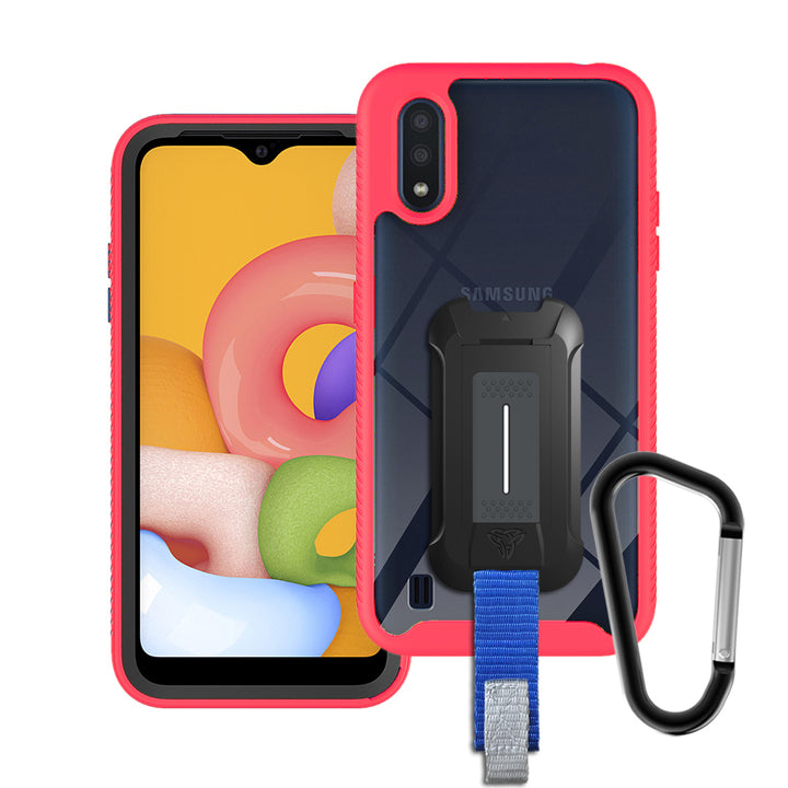 HX-SS20-A01-RD | Samsung Galaxy A01 Case | Protection Military Grade w/ KEY Mount & Carabiner -Pink
