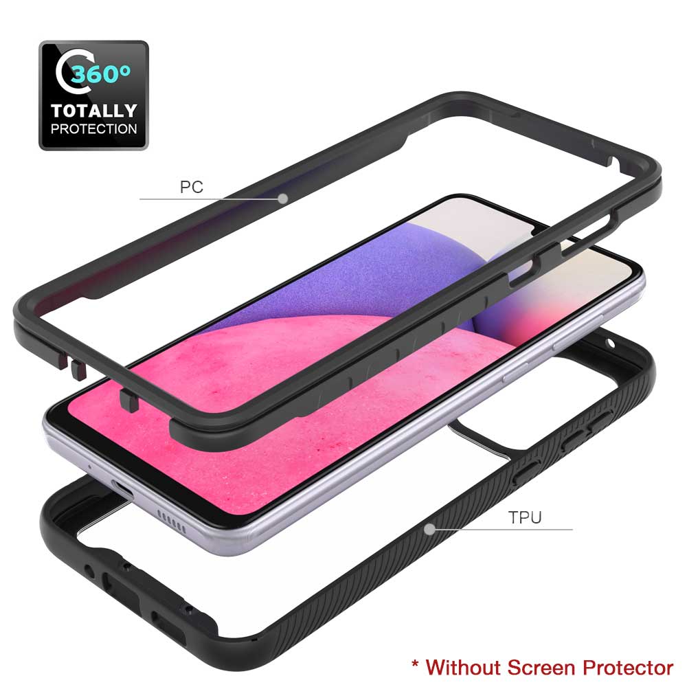 for Samsung Galaxy A33 5G Case: with Tempered Screen Protector & Liquid  Silicone - Ultra Military Bumper Full-Body Durable Protection Cell Phone  Cover