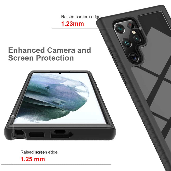 HX-SS22-S22U | Samsung Galaxy S22 Ultra 5G Case | Protection Military Grade w/ KEY Mount & Carabiner -Black