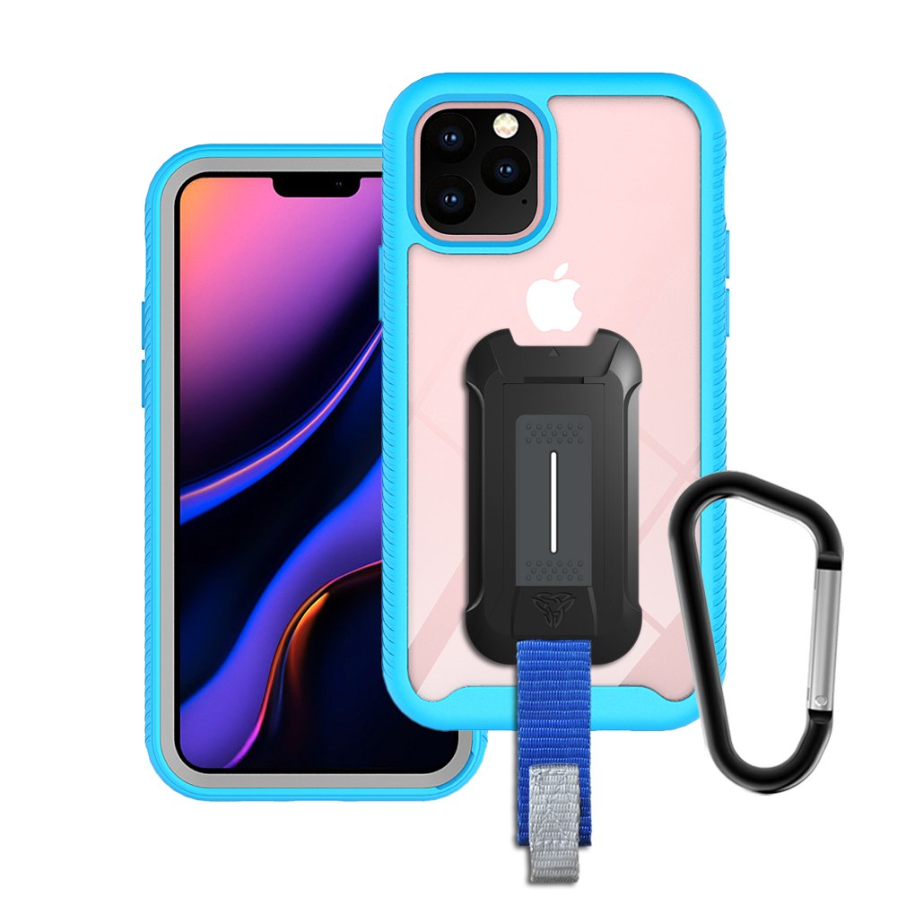 HX-IPH-11PRO-BL | iPhone 11 Pro Case 5.8 | Protection Military Grade w/ KEY Mount & Carabiner -Sky Blue