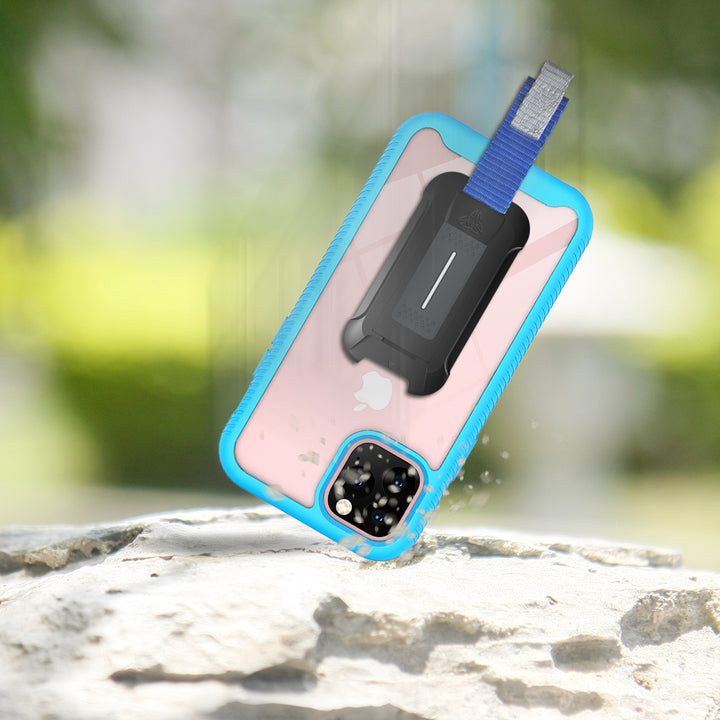 HX-IPH-11PRO-BL | iPhone 11 Pro Case 5.8 | Protection Military Grade w/ KEY Mount & Carabiner -Sky Blue