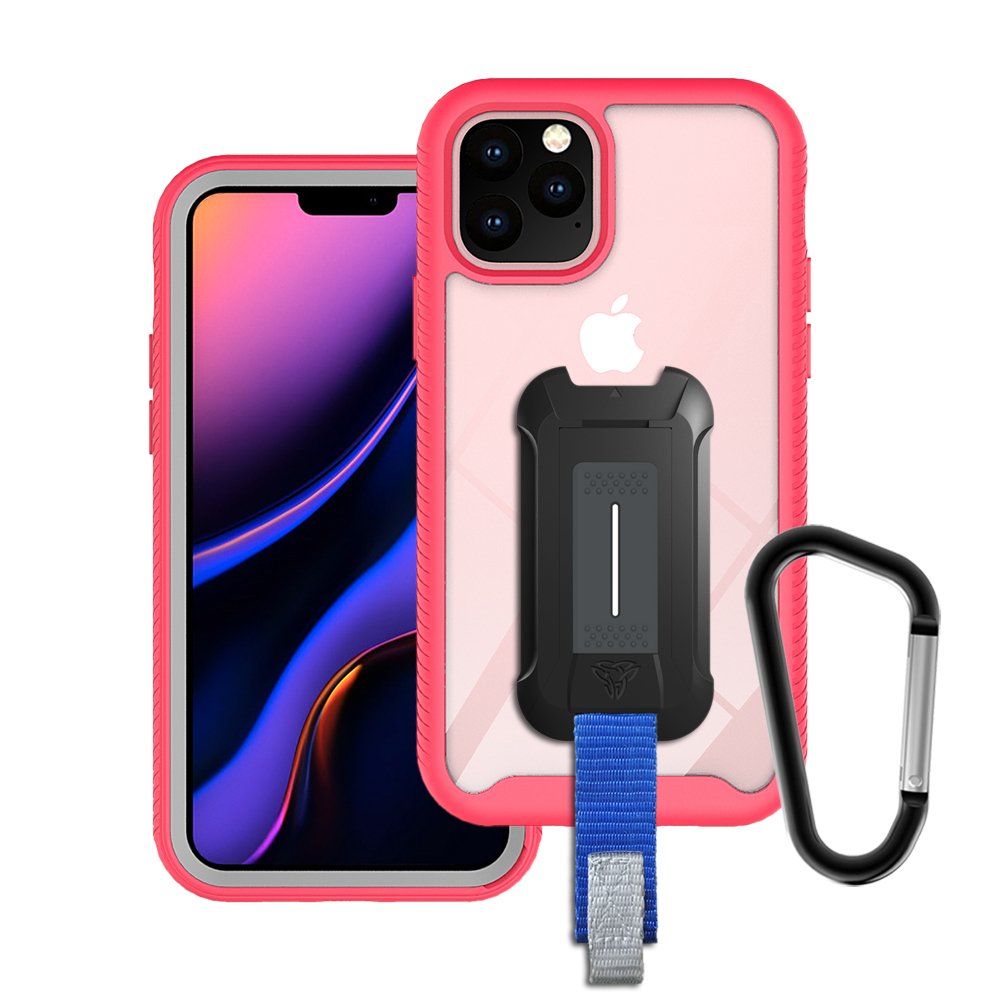 HX-IPH-11PRO-RD | iPhone 11 Pro Case 5.8 | Protection Military Grade w/ KEY Mount & Carabiner -Pink