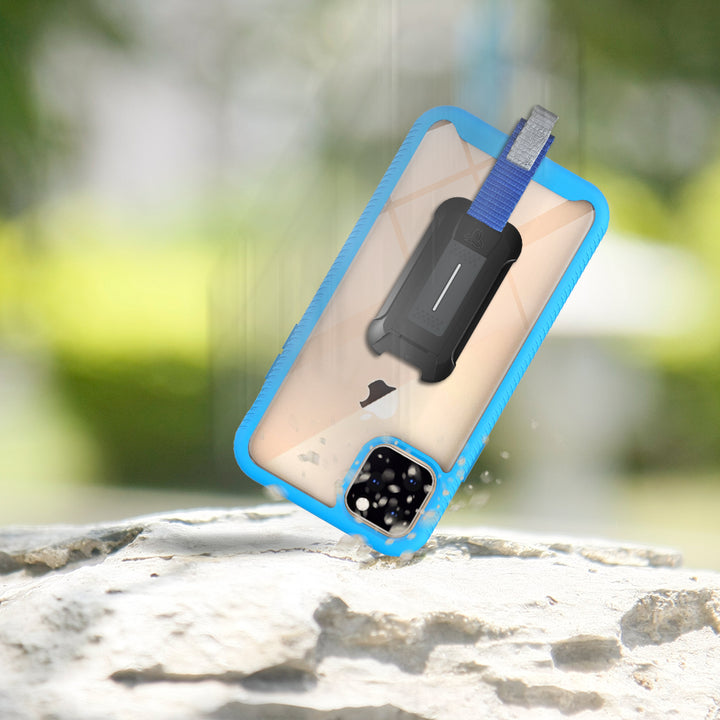HX-IPH-11PMX-BL | iPhone 11 Pro Max Case 6.5 | Protection Military Grade w/ KEY Mount & Carabiner -Sky Blue