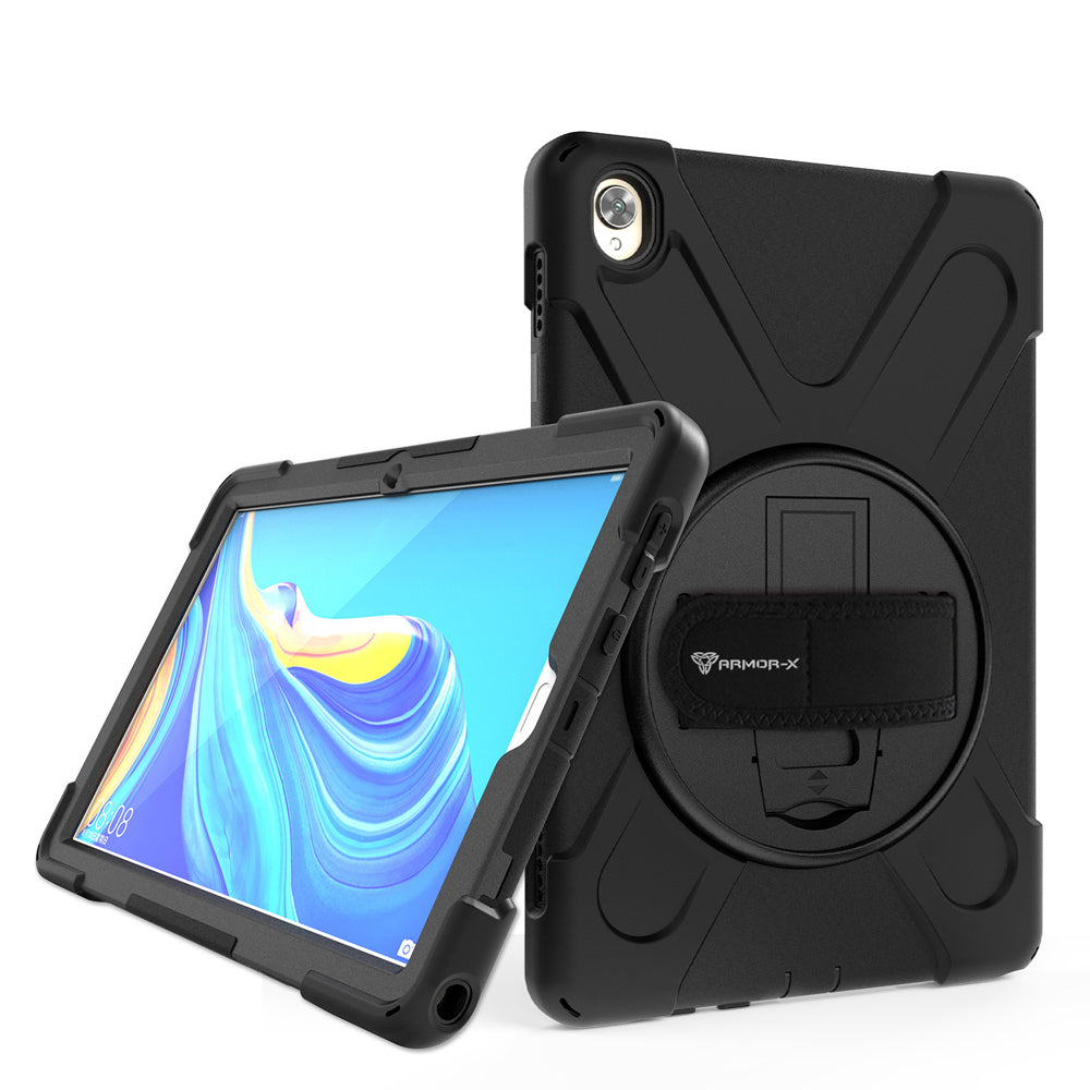 JLN-HW-M6*10.8 | Huawei MediaPad M6 10.8 | Ultra 3 layers shockproof rugged case with hand strap and kick-stand